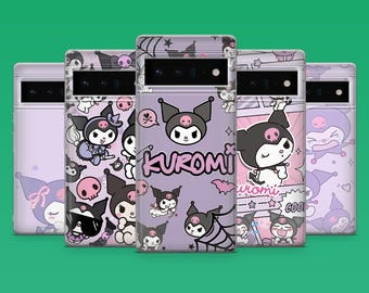 Kuromi Phone Case Kawaii Sanrio Anime Cover for Google Pixel 10, 10Pro, 9, 9Pro, 8A, 8, 7A, 6A, Samsung S26, S25, S24Fe, A16, iPhone 16, 15