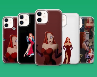 Jessica Rabbit Phone Case Glamorous Cartoon Cover voor iPhone 17Pro, 16, 15, 14, 13, 12, Samsung S26, S25, S24, S23, A16, A56, Pixel 10, 9Pro