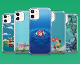 Ponyo Phone Case Studio Ghibli Anime Cover for iPhone 17Pro, 16, 15, 14, 13, 12, Samsung S26, S25, S24, S23Fe, A16, A56, Pixel 10, 9Pro