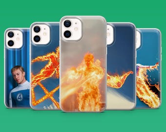 Human Torch Phone Case Fantastic Four Marvel Cover for iPhone 17Pro, 16, 15, 14, 13, Samsung S26, S25, S24, S23Fe, A16, A56, Pixel 10, 9Pro