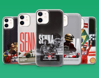 Ayrton Senna Phone Case Formula 1 Legend Cover voor iPhone 17Pro, 16, 15, 14, 13, 12, Samsung S26, S25, S24, S23Fe, A16, A56, Pixel 10, 9Pro