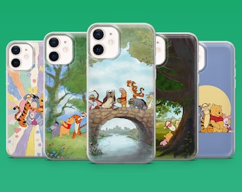 Winnie de Pooh telefoonhoesje Disney Cartoon Cover voor iPhone 17Pro, 16, 15, 14, 13, 12, Samsung S26, S25, S24, S23Fe, A16, A56, Pixel 10, 9Pro