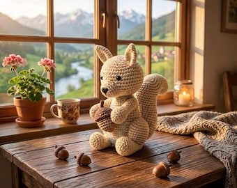 Crochet Squirrel Pattern PDF | Plush Toy Tutorial | Amigurumi Animal Pattern