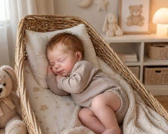 Realistic Full Silicone Baby Doll, 19-Inch Newborn Girl, 3D Painted Skin, Lifelike Art Doll
