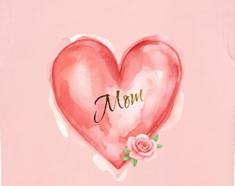 Mom Heart Floral Essential Bodycon Crewneck T-Shirt
