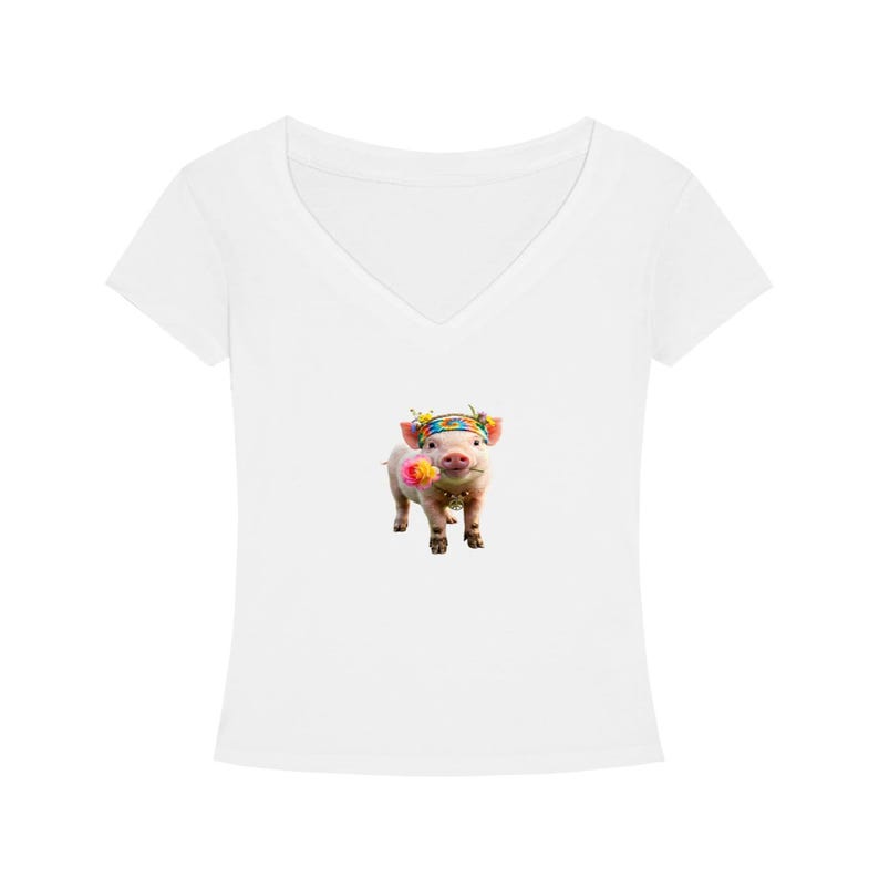 Hippie Pig, Tencel Slim Fit V-Neck T-Shirt image 3