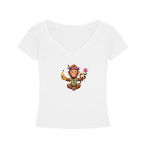 Hippie Monkey, Tencel Slim Fit V-Neck T-Shirt image 1