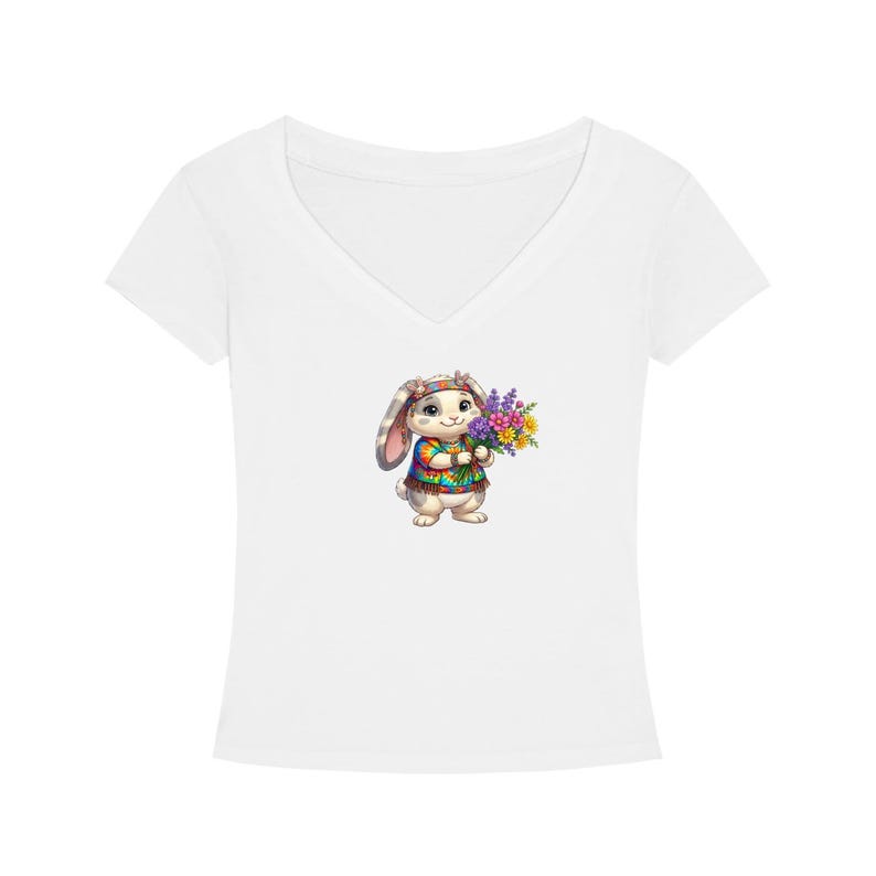 Hippie Bunny, Tencel Slim Fit V-Neck T-Shirt image 1
