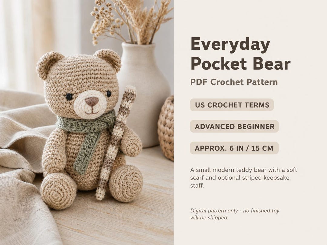 Teddy Bear Amigurumi Pattern PDF, Crochet Bear Toy, Digital Download ...