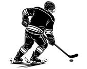 Ice Hockey Player Svg, Hockey Player Custom Name Svg,  Personalized Jersey, Hockey Mascot, Winter Sports, Sport, Cut Files, Instant Download