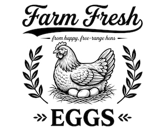 Arquivo SVG de Ovos Frescos, Arquivo SVG de Ovos à Venda, Arquivos Imprimíveis para Placa de Mercado de Ovos Frescos da Fazenda, Arquivo de Corte para Placa de Galinha, Download Instantâneo