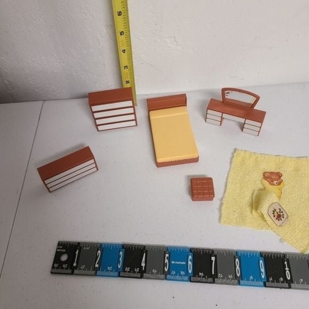 Vintage Plastic Dollhouse Bedroom Furniture. Etsy