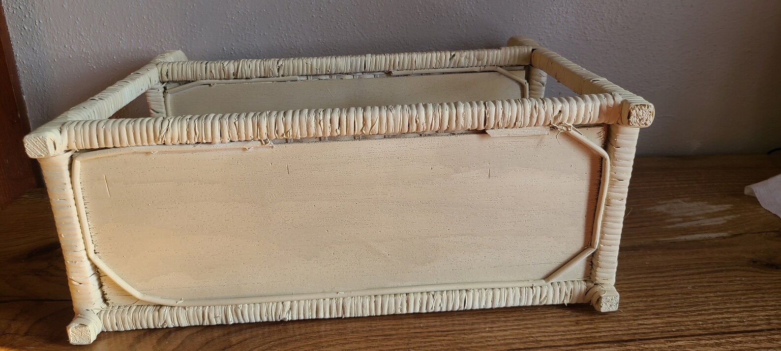 Wicker Standing Shelf, Wicker Storage Shelf, White Wicker Wall Shelf