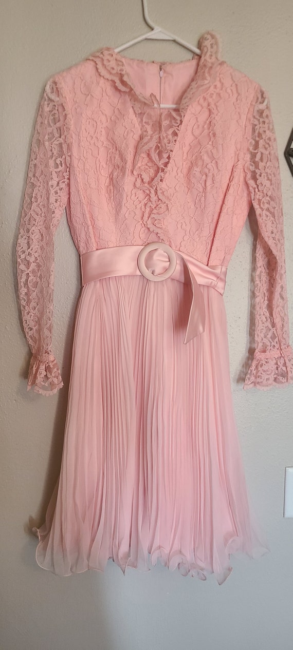 Vintage Pink Lace Formal  Dress perfect for spring