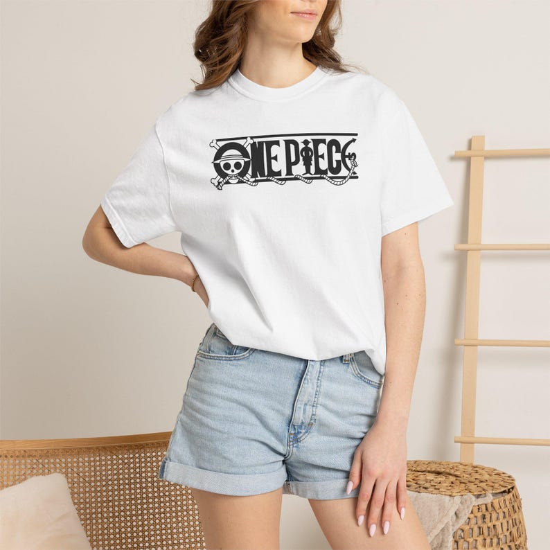 One Piece Logo T-shirt | Anime Pirate Straw Hat Skull Tee image 4
