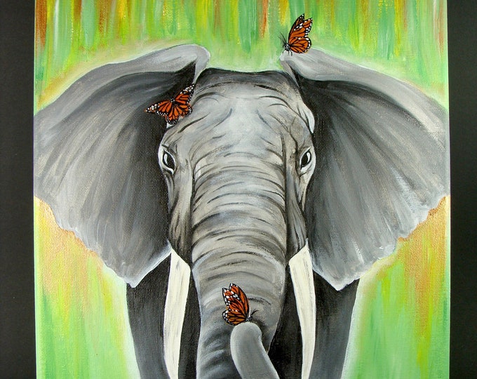 Elephant Painting, Elephant Art, Elephant Picture, Elephant Print, Elephant Gift, Beautiful Elephant Art, Realistic Elephant Painting Gift