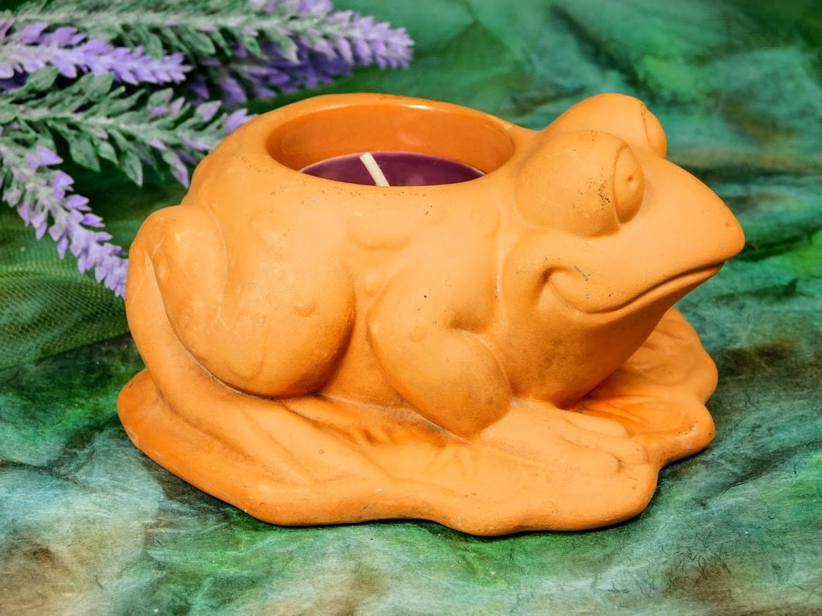 Ceramic Frog Candle Holder Natural Finish Ceramic Toad Votive Etsy