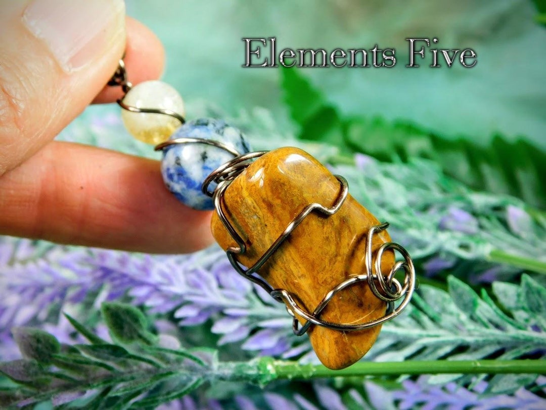 Wire Wrapped Crystal Necklace Energy Charged by Reiki Master for