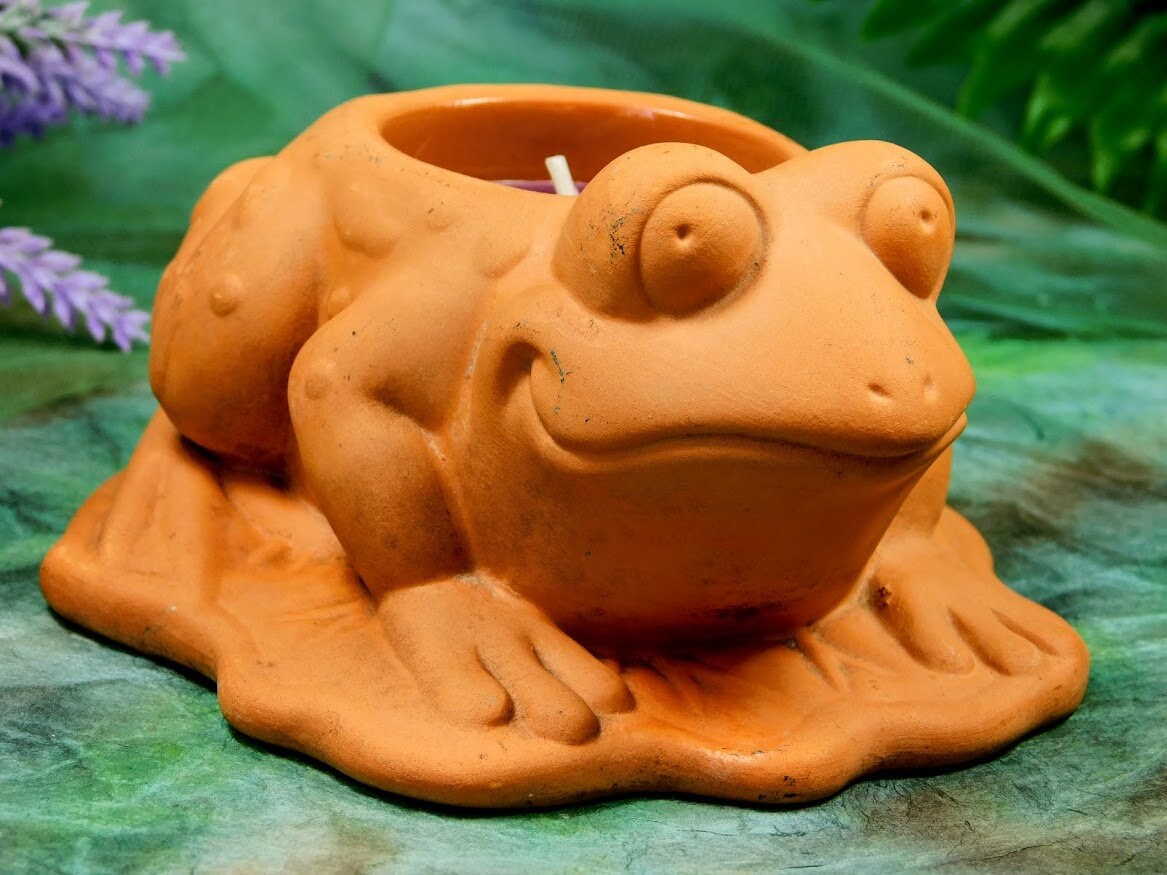 Ceramic Frog Candle Holder Natural Finish Ceramic Toad Votive Etsy