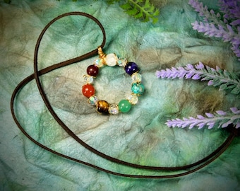 Chakra Healing Crystal Necklace, Sparkling Crystal Pendant Necklace for Chakra Reiki Healing, Chakra Necklace, Energy Healing Necklace Gift