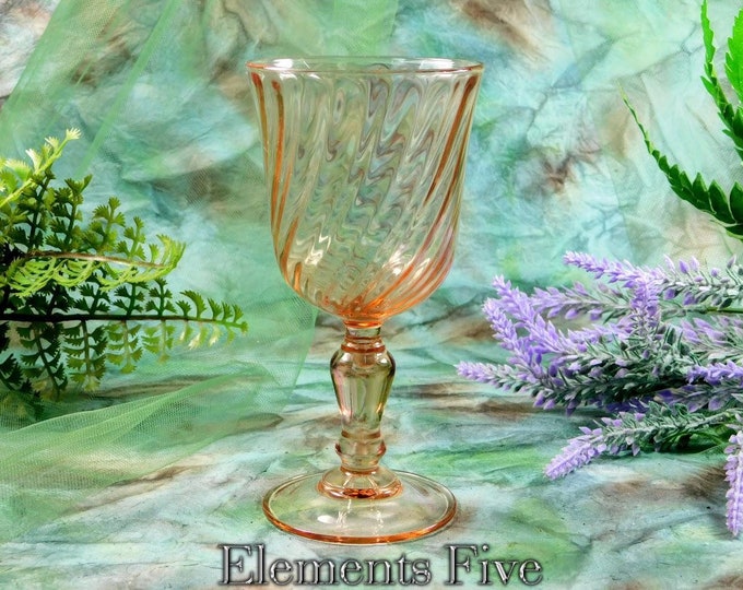 Pink Chalice, Pink Glass Chalice, Vintage Crystal Clear Pink Art Glass Cup, Vintage Sparkling Glass Goblet, Pretty Pink Glass Goblet Gift