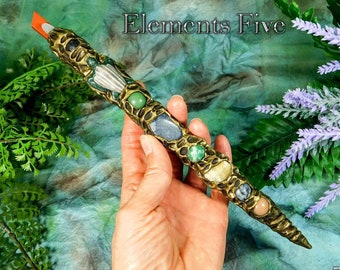 Sea Turtle Wand, Crystal Wand with Sea Turtle Totem, Magic Wand, Sea Turtle Totem Crystal Wand, Witch Wand Turtle Crystal Healing Wand Gift