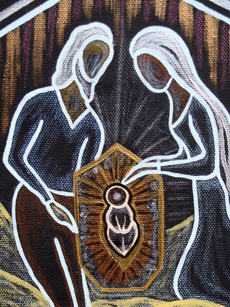 Holy Night Christmas Nativity Scene Original Abstract Acrylic Etsy