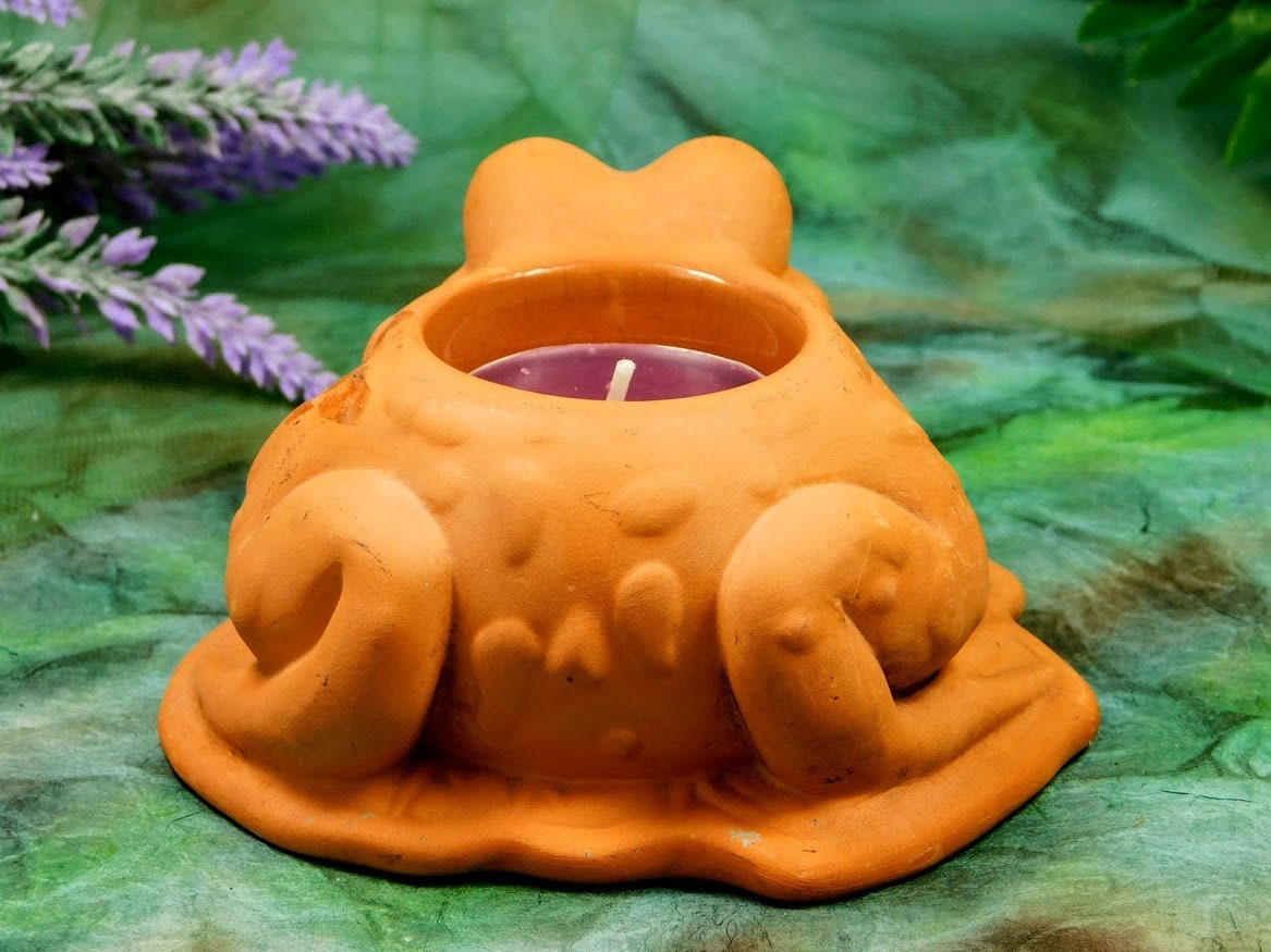 Ceramic Frog Candle Holder Natural Finish Ceramic Toad Votive Etsy
