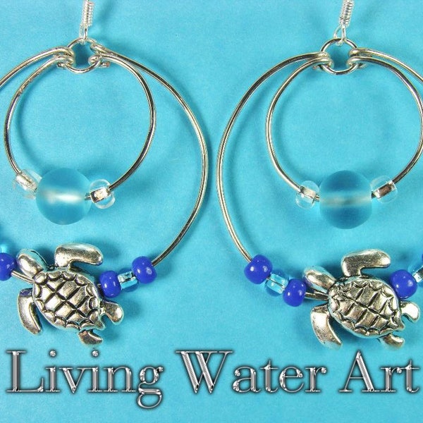 Sea Tortoise Earrings / Turtle Earrings / Sea Turtle Earrings /  Turtle Jewelry / Turtle Gift / Turtle Hoop Earring / Ocean Earring