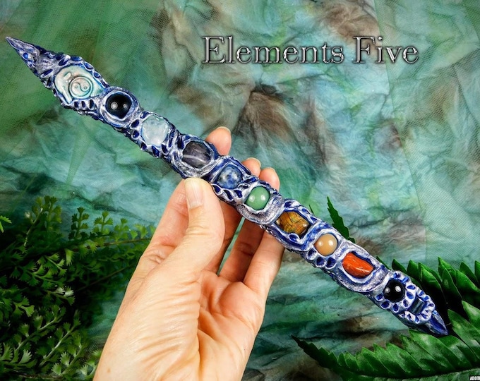 Chakra Healing Crystal Wand With Dolphin Totem, Crystal Wand for Chakra & Reiki Healing, Chakra Wand, Chakra Healing Wand for Energy Healers