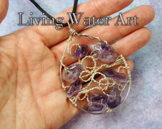 Large Amethyst Crystal Necklace, Amethyst Necklace, Amethyst Pendant, Amethyst Jewelry, Amethyst Gift, Purple Necklace, Handmade Necklace