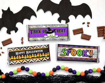 Halloween Candy Bar Wrappers – Printable Party Favors (PDF Files)