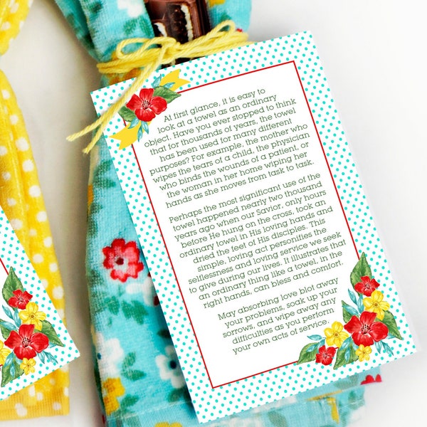Printable Mother's Day Gift Tag - Mother's Day Towel Gift - Mother's Day Church Gift - Relief Society Mother's Day Gift - Printable Tag -