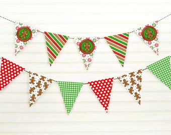 Gingerbread Banner - Christmas Banner - Christmas Garland - Christmas Decoration - Cookie Party - Gingerbread Decor - Printable Banner -