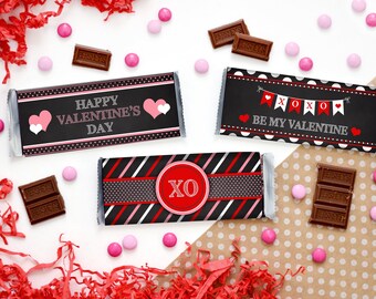 Valentines Candy Bar Wrappers - Valentines Party Favors - School Classroom Valentines - Chalkboard Valentines - Valentines Gifts - PRINTABLE