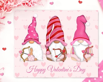 Valentines Day Gnomes - Valentine's Gnome Decorations - Valentines Home Decor - Valentines Wall Art - Valentine Cupids - PPRINTABLE -
