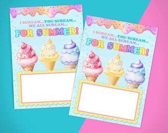 Teacher Gift Card Holder - Teacher Appreciation Gift - Ice Cream Thank You Gift Card - Thank You Gift Tag - Ice Cream Summer - PRINTABLE -