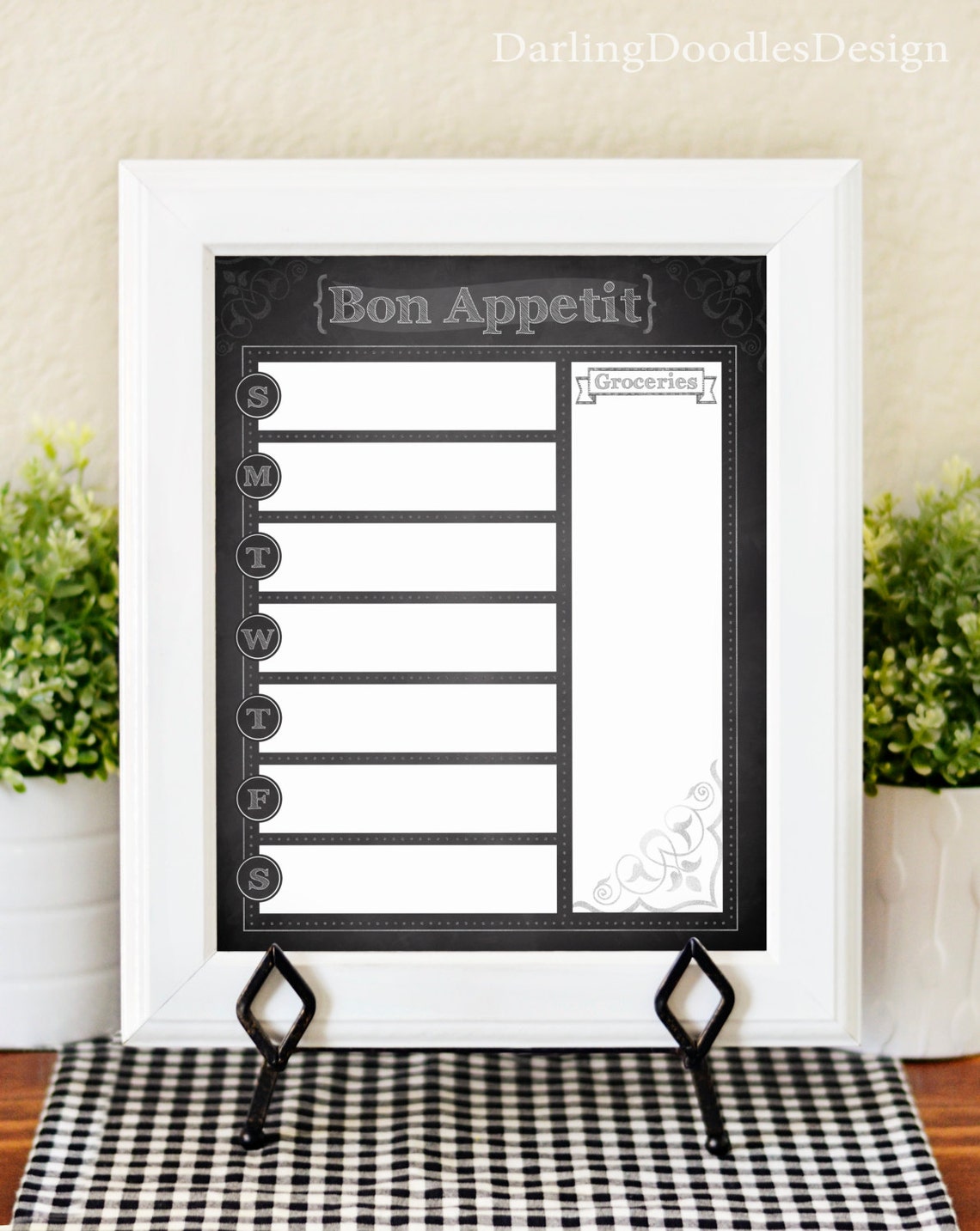 Chalkboard Menu Planner Printable Menu Planner Weekly Menu | Etsy