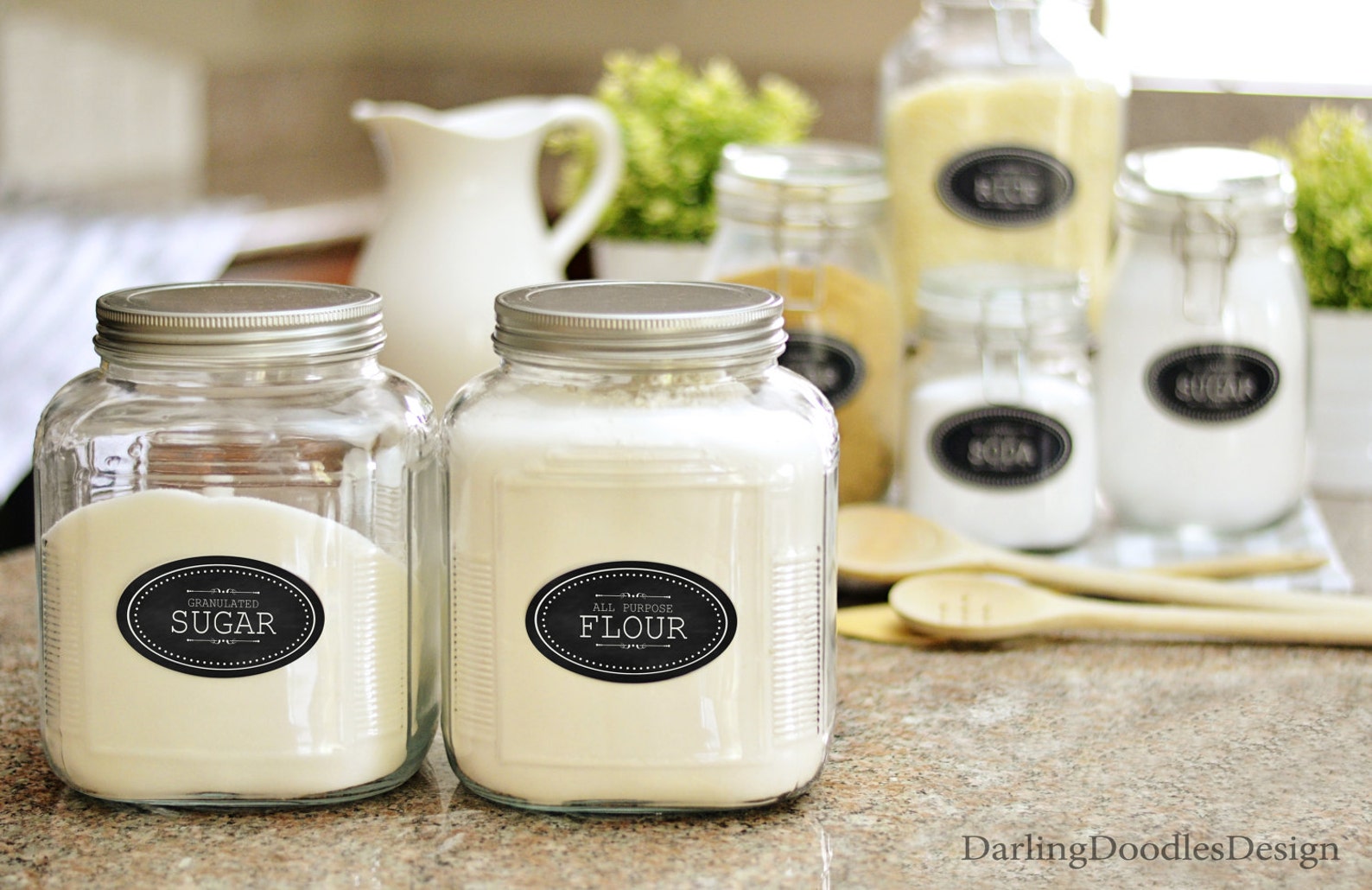 Chalkboard Pantry Labels Printable Pantry Labels Kitchen Etsy