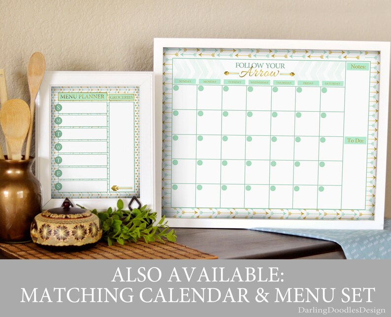 Weekly Menu Board Menu Planner Printable Dry Erase Menu Etsy