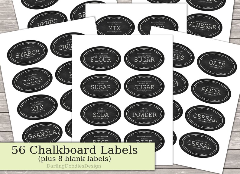 chalkboard pantry labels printable pantry labels kitchen etsy