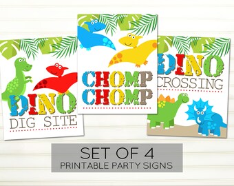 Dinosaur Birthday - Dinosaur Party Decor - Dino Party Signs - Dinosaur Birthday Party - Printable Party Signs - Boy's Birthday Decor -