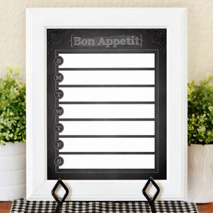 Chalkboard Calendar - Chalkboard Menu Planner - Monthly Calendar ...