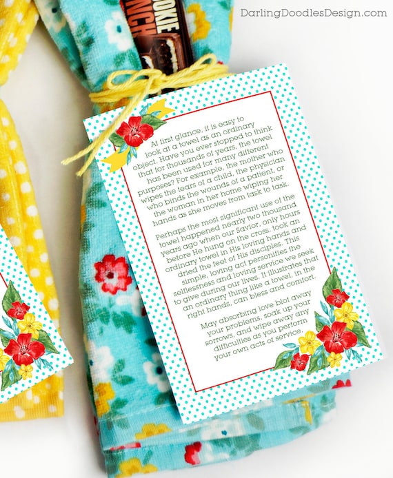 Printable Mother's Day Gift Tag - Mother's Day Towel Gift - Mother's Day Church Gift - Relief Society Mother's Day Gift - Printable Tag -