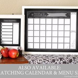 Chalkboard Menu Planner - Printable Menu Planner - Weekly Menu Planner ...