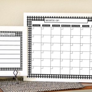 Buffalo Check Kalender - Buffalo Check Menü Planer - Command Center - Monatskalender - Wochenplaner - Buffalo Karo - Printable