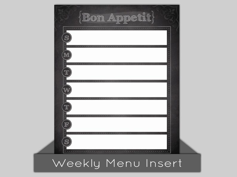 Chalkboard Calendar Chalkboard Menu Planner Chalkboard - Etsy