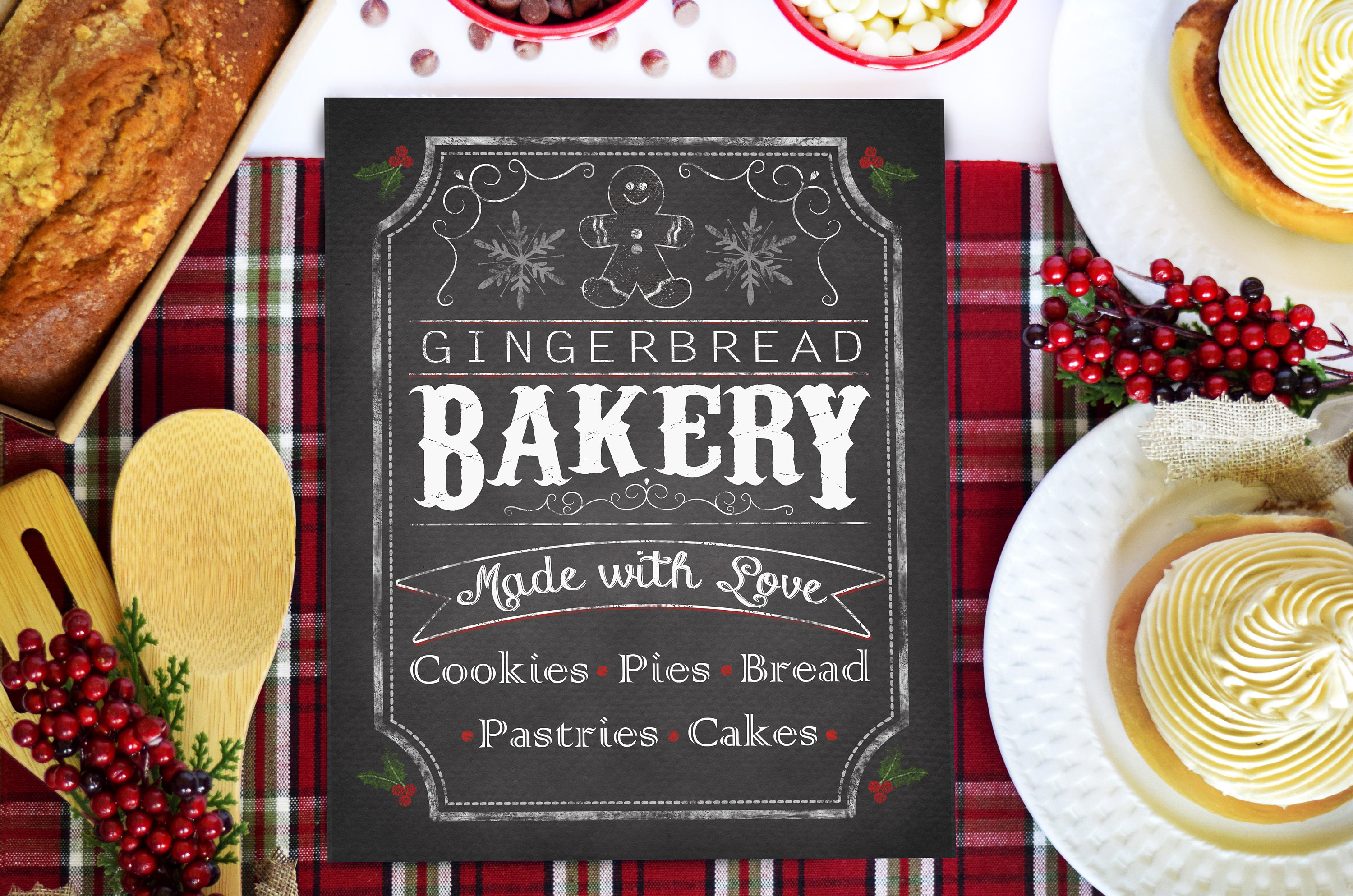 Christmas Bakery Sign Chalkboard Christmas Decor Etsy