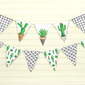 Desert Cactus Bridal Shower - Succulent Bridal Shower - Boho Bridal Shower Decorations - Cactus Pennant Banner - Cactus Garland - PRINTABLE