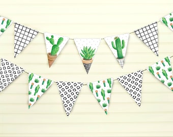 Cactus Pennant Banner – Desert Bridal Shower Garland (PRINTABLE)